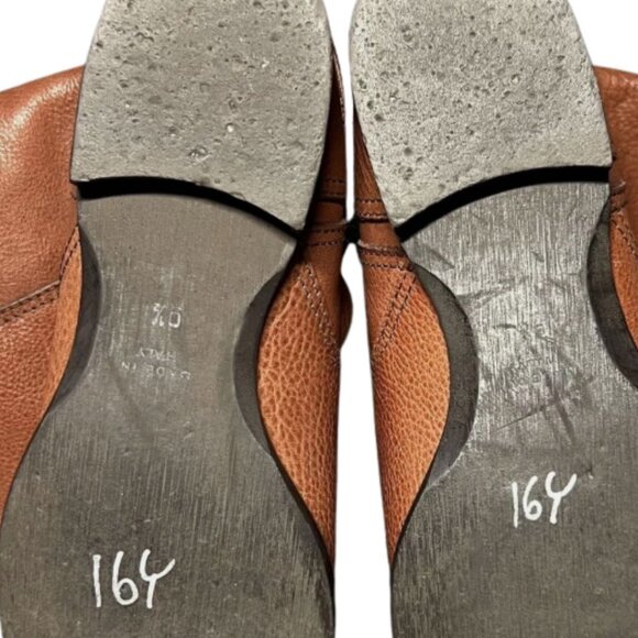 Italian Cognac Brown Knee High Leather Boots Size 9.5 M - Picture 10 of 10